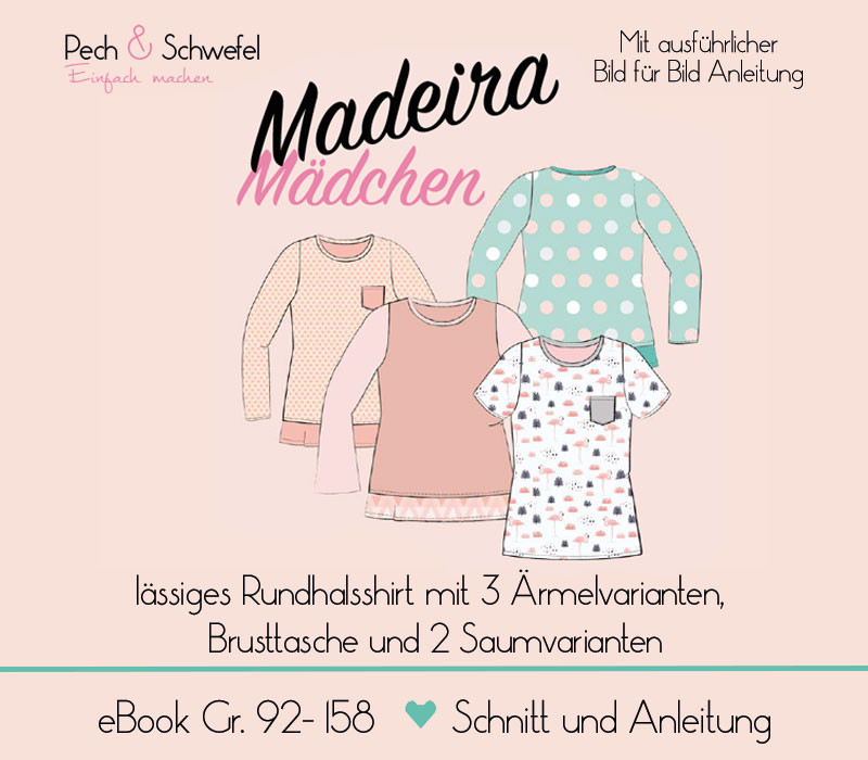 Ebook - Shirt / Pullover Madeira Mädchen Gr. 92/98 – 152/158 von Pech und Schwefel